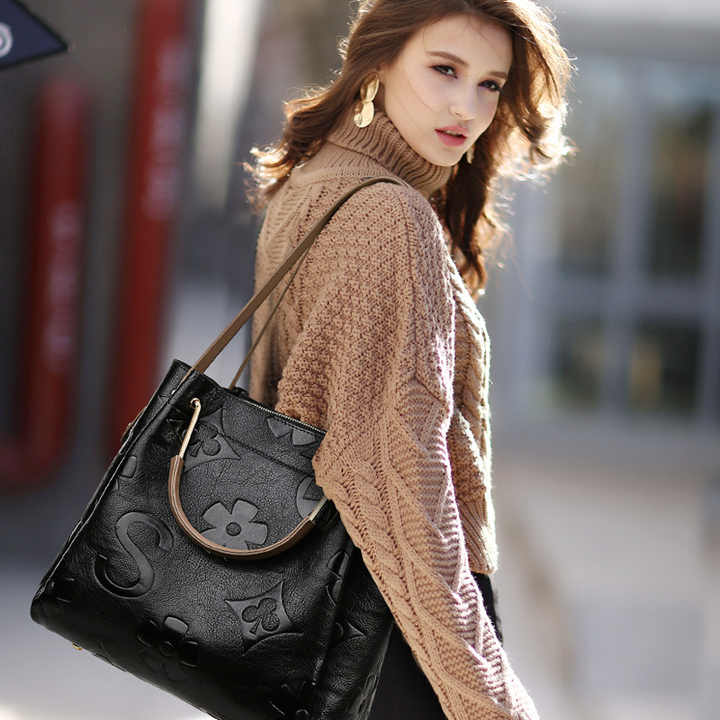 Leather Tote Bag for Women lifestyle view