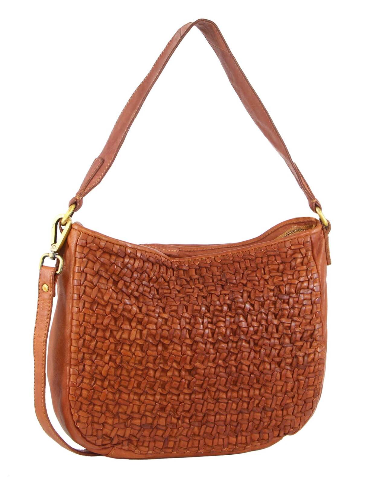 Pierre Cardin Woven Leather Ladies Crossbody Messenger Bag Travel back view