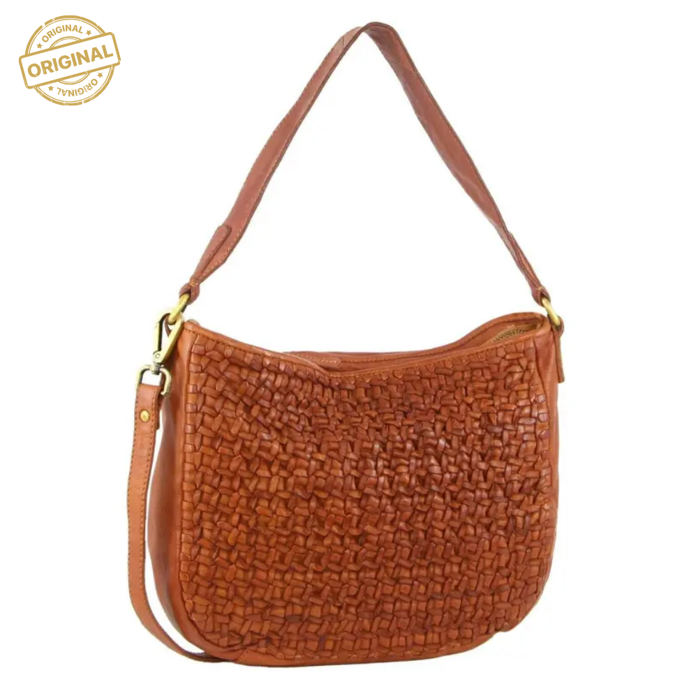 Pierre Cardin Woven Leather Ladies Crossbody Messenger Bag Travel