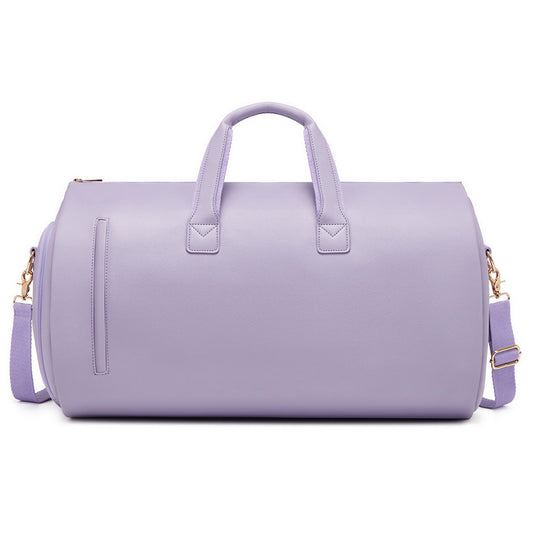 Purple PU Leather Travel Duffel Bag