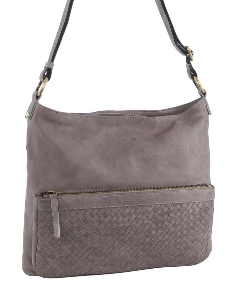 Pierre Cardin Woven Leather Ladies Cross-Body Bag Handbag - Sky Blue