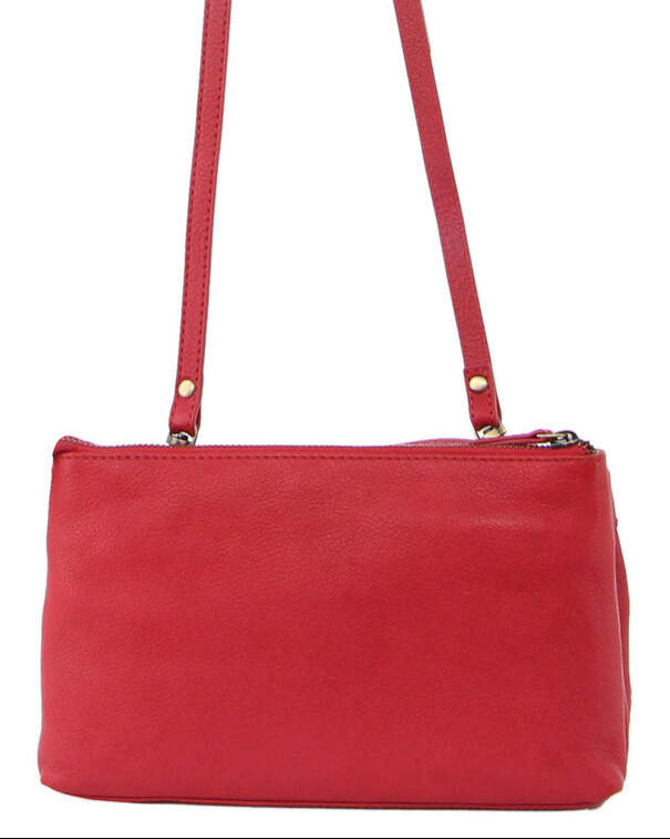 Pierre Cardin Woven Ladies Crossbody/ Clutch Bag - Red