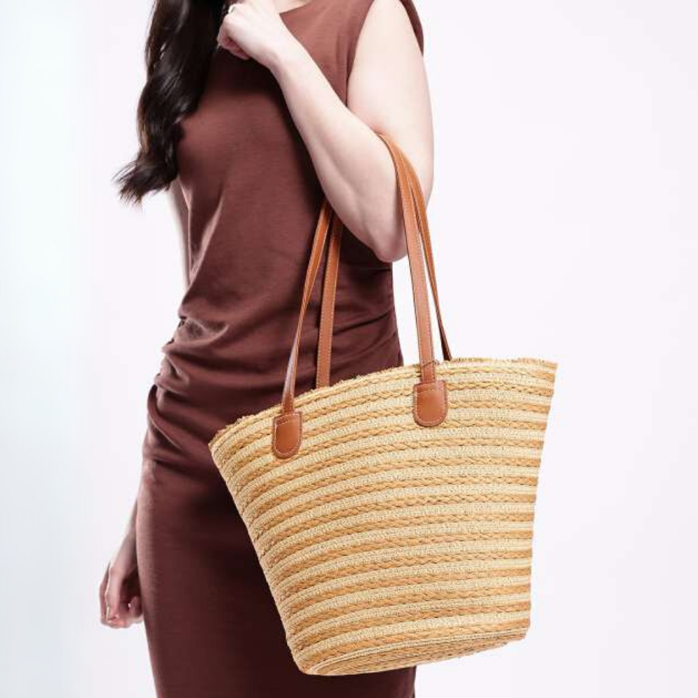 Striped Beach Tote Bag