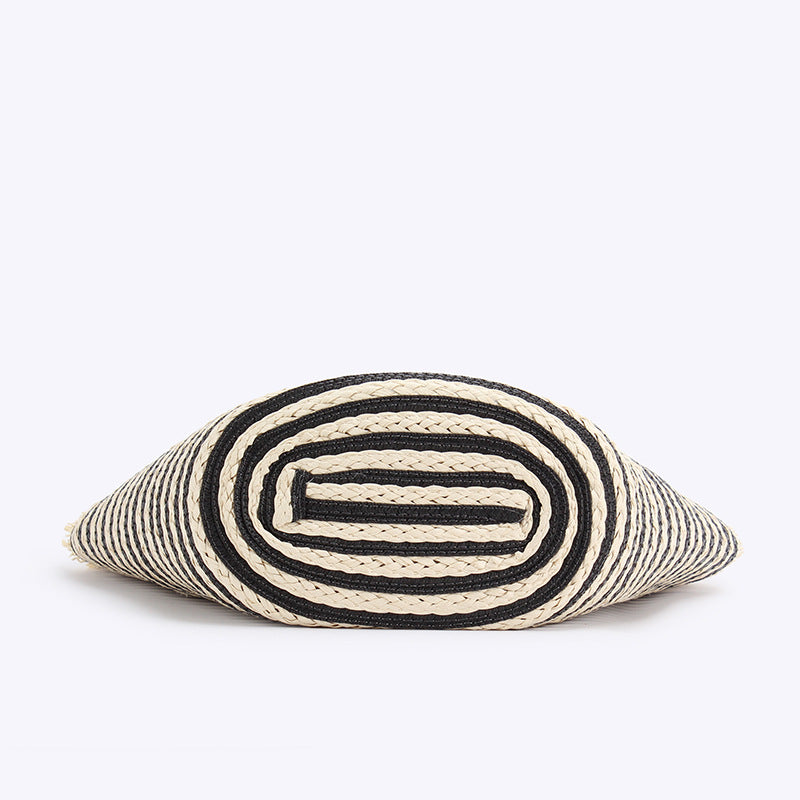 White And Yellow Stripes Tote Bag handle bottom view