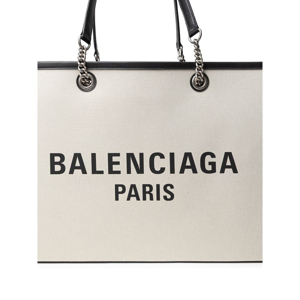 Balenciaga Gray Cotton Tote Bag front view