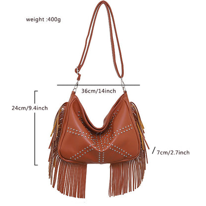 Large Capacity Soft Leather Handbag 