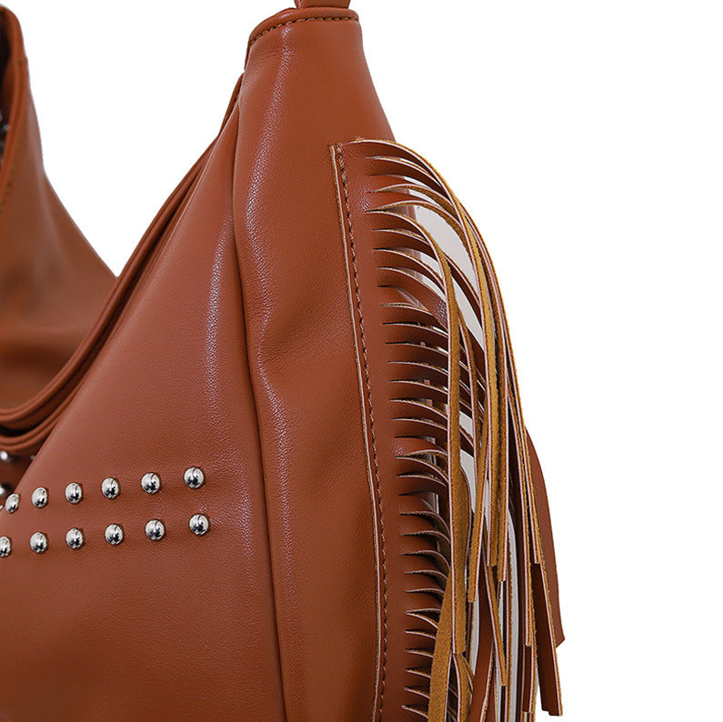Large Capacity Soft Leather Handbag 