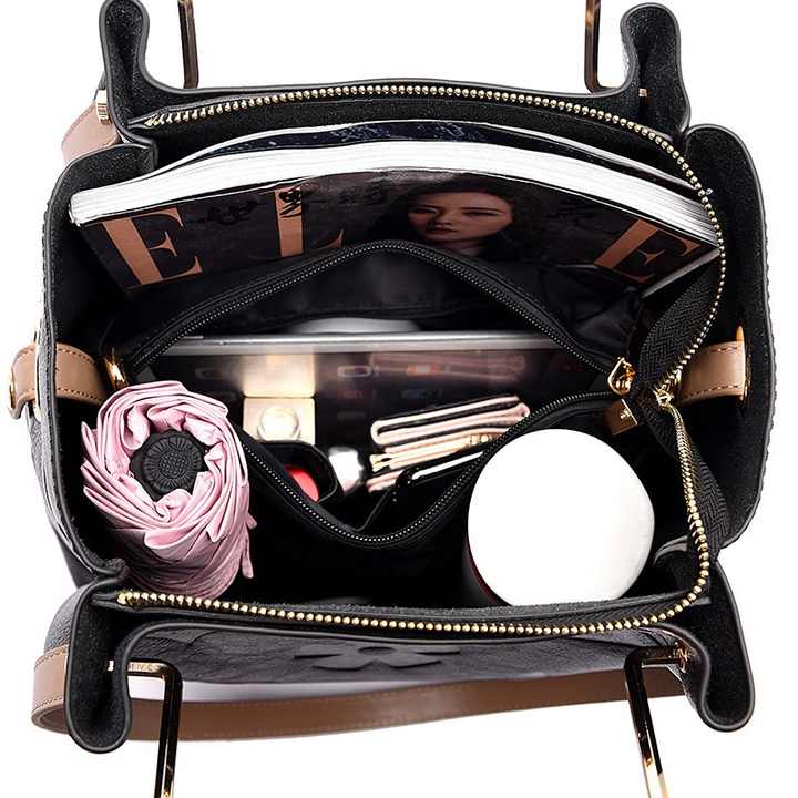 Leather Tote Bag for Women inside view