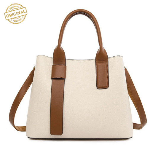 Off White And Brown Retro Fashion Handbag
