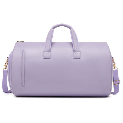 Purple PU Leather Travel Duffel Bag 