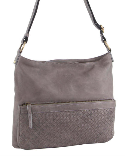Pierre Cardin Woven Leather Ladies Cross-Body Bag Handbag - Sky Blue